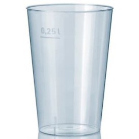 Verre Plastique Dur 250ml Transparent (50 Unités)