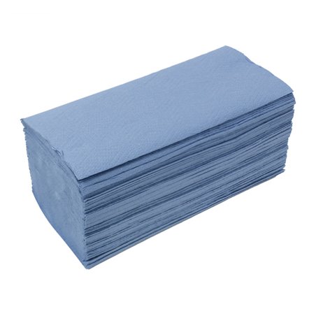 Essuie Mains en Papier Bleu 1 Epaisseur Z (190 Utés)