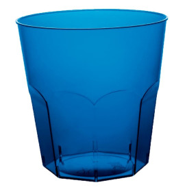 Verre Plastique Cocktail Bleu Transp. PS Ø73mm 220ml (1000 Utés)