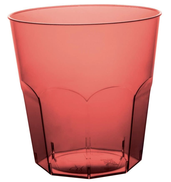 Verre Plastique Bordeaux Transp. PS Ø73mm 220ml (50 Utés)