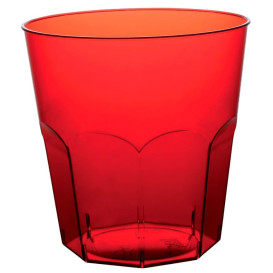 Verre Plastique Rouge Transp. PS Ø73mm 220ml (50 Utés)