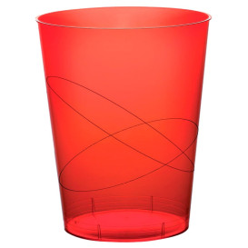 Verre Plastique Moon Rouge Transp PS 350ml (20 Unités)