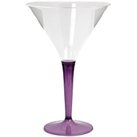 Verre à Cocktail Plastique Aubergine 100ml (48 Unités)