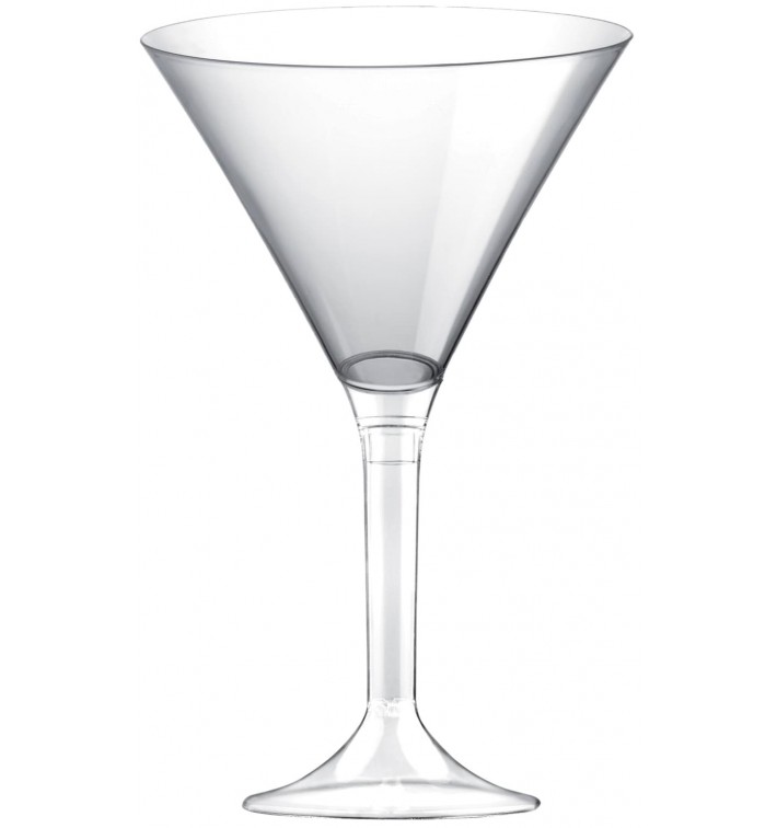 Flûte Plastique Cocktail Pied Transparent 185ml 2P (20 Utés)