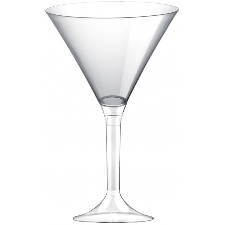 Flûte Plastique Cocktail Pied Transparent 185ml 2P (200 Utés)