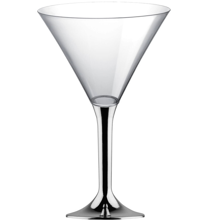 Flûte Plastique Cocktail Pied Argent Chrome 185ml 2P (20 Utés) Flûte Plastique Cocktail Pied Argent Chrome 185ml 2P (20 Utés)