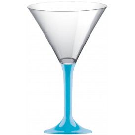 Flûte Plastique Cocktail Pied Turquoise 185ml 2P (20 Utés)