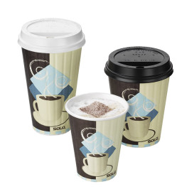 Couvercle avec passage Gobelet Carton 12, 16 et 20 Oz Ø8,9cm (100 Unités)