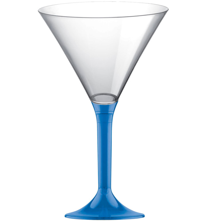Flûte Plastique Cocktail Pied Bleu Transp. 185ml 2P (200 Utés) Flûte Plastique Cocktail Pied Bleu Transp. 185ml 2P (200 Utés)