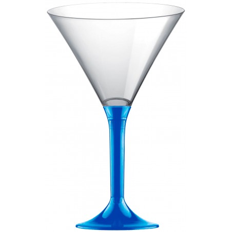 Flûte Plastique Cocktail Pied Bleu Mediterranée 185ml 2P (20 Utés)