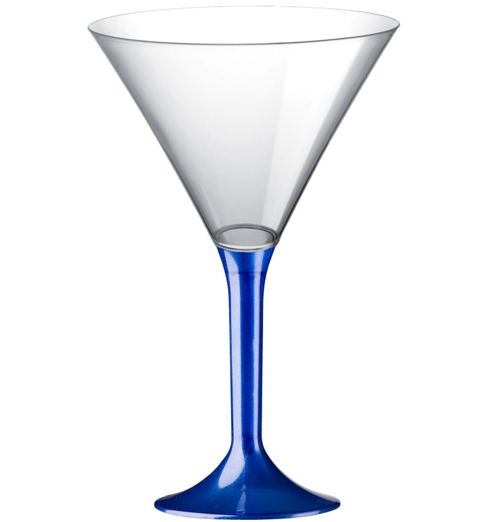 Flûte Plastique Cocktail Pied Bleu Perlé 185ml 2P (20 Utés) Flûte Plastique Cocktail Pied Bleu Perlé 185ml 2P (20 Utés)