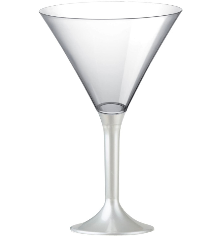 Flûte Plastique Cocktail Pied Blanc Perlé 185ml 2P (20 Utés) Flûte Plastique Cocktail Pied Blanc Perlé 185ml 2P (20 Utés)