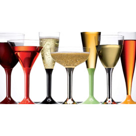 Flûte Plastique Cocktail Pied Blanc 185ml 2P (200 Utés)