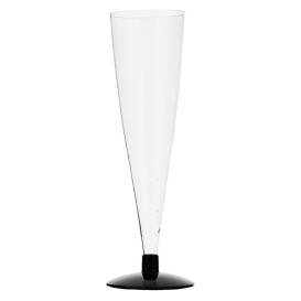 Flûte Jetable à Champagne Pied Noir 150ml 2P (432 Unités)