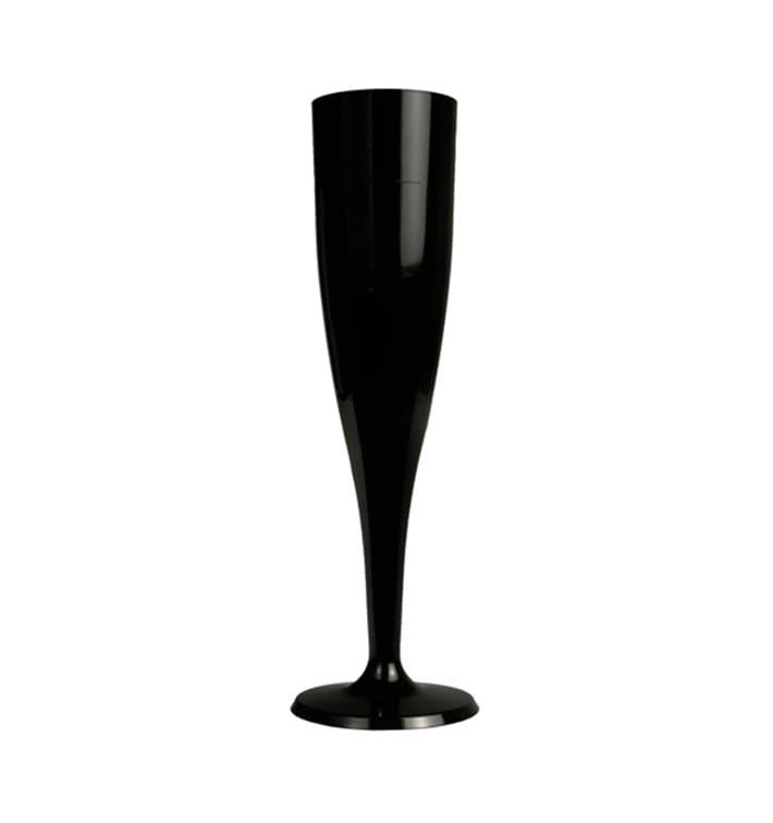 Flûte Plastique pour Champagne Noir 115ml 1P (120 Utés)