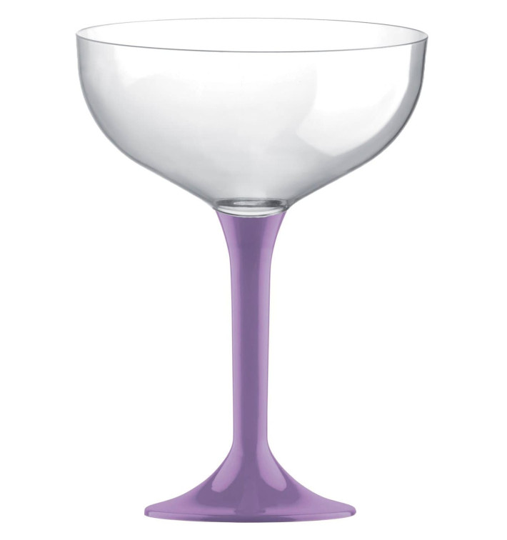 Flûte Champagne Plastique Pied Lilas 200ml 2P (20 Utés) Flûte Champagne Plastique Pied Lilas 200ml 2P (20 Utés)