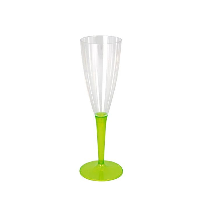 Flûte Champagne Plastique Vert 100ml (36 Unités) Flûte Champagne Plastique Vert 100ml (36 Unités)