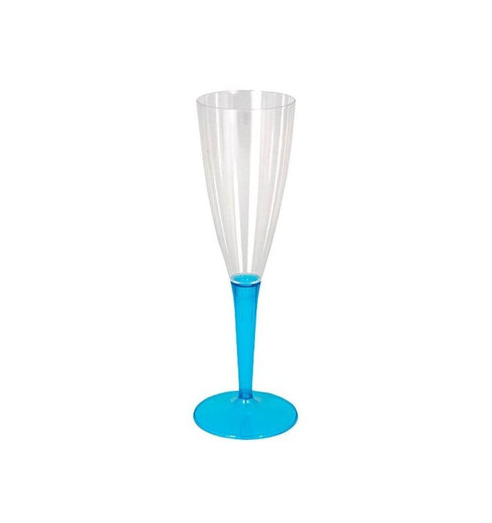 Flûte Champagne Plastique Turquoise 100ml (36 Unités)
