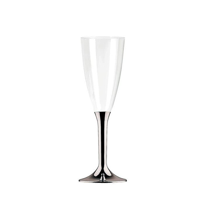 Flûte à Champagne Pied Argenté 100ml (100 Unités) Flûte à Champagne Pied Argenté 100ml (100 Unités)