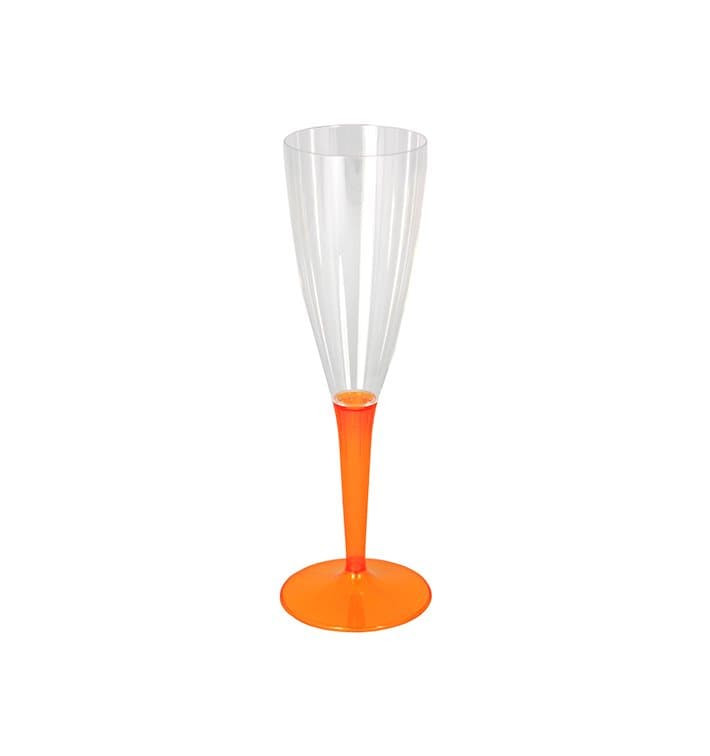 Flûte Champagne Plastique Orange 100ml (72 Unités) Flûte Champagne Plastique Orange 100ml (72 Unités)