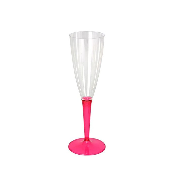 Flûte Champagne Plastique Framboise 100ml (72 Unités)