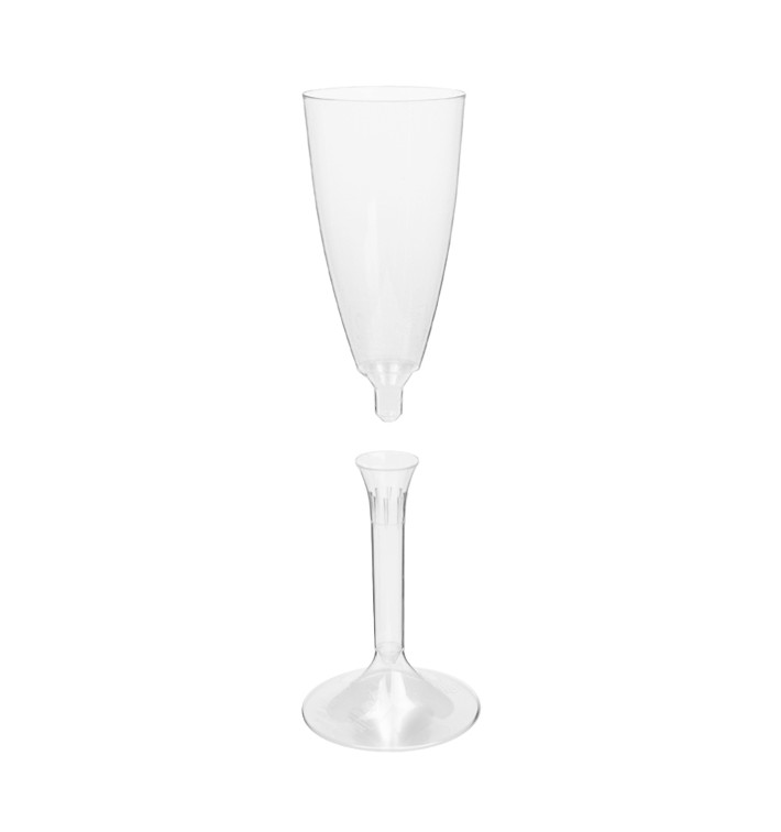 Flûte Champagne Plastique Pied Trans. 120ml 2P (20 Utés) Flûte Champagne Plastique Pied Trans. 120ml 2P (20 Utés)