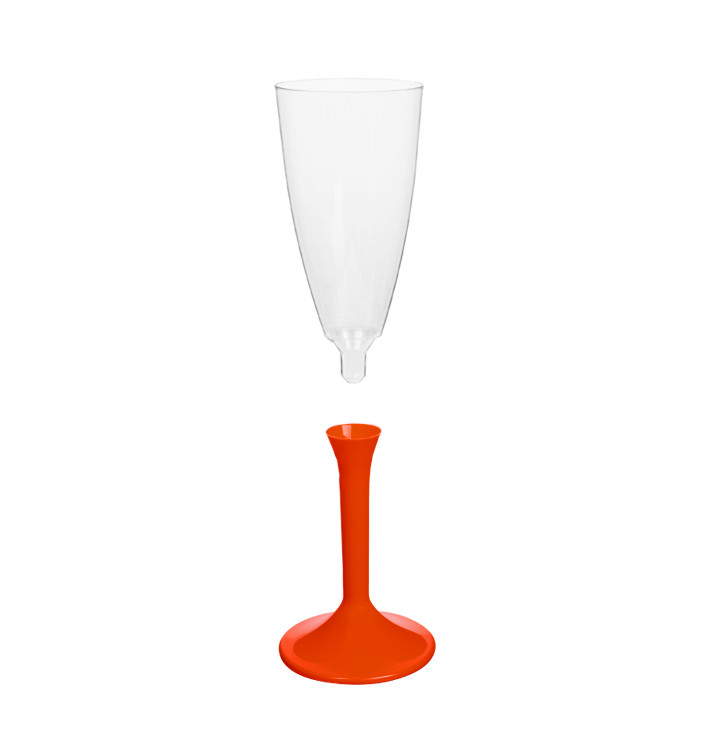 Flûte Champagne Plastique Pied Rouge 120ml 2P (200 Utés) Flûte Champagne Plastique Pied Rouge 120ml 2P (200 Utés)