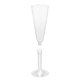 Flûte Champagne Plastique Pied Transparent 160ml 2P (20 Utés)