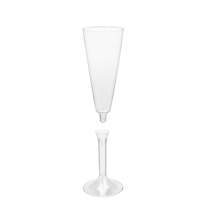 Flûte Champagne Plastique Pied Transparent 160ml 2P (20 Utés) Flûte Champagne Plastique Pied Transparent 160ml 2P (20 Utés)