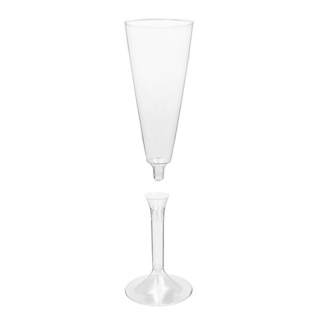 Flûte Champagne Plastique Pied Transparent 160ml 2P (20 Utés)