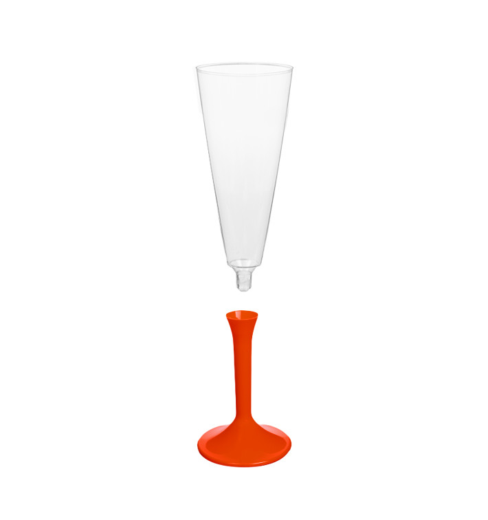 Flûte Champagne Plastique Pied Rouge 160ml 2P (200 Utés) Flûte Champagne Plastique Pied Rouge 160ml 2P (200 Utés)
