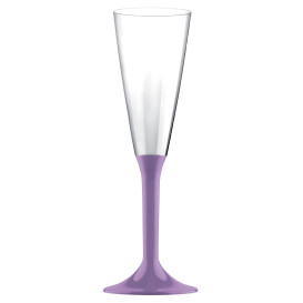 Flûte Champagne Plastique Pied Lilas 160ml 2P (20 Utés)