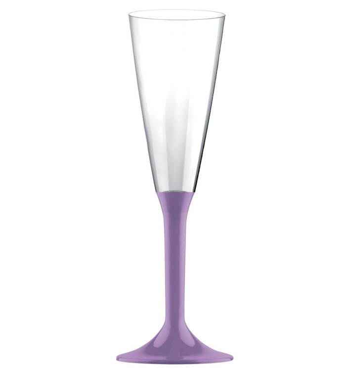 Flûte Champagne Plastique Pied Lilas 160ml 2P (20 Utés) Flûte Champagne Plastique Pied Lilas 160ml 2P (20 Utés)