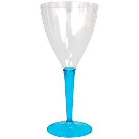 Verre à Vin Plastique Turquoise 130ml (6 Utés)