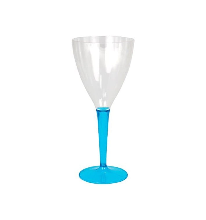 Verre à Vin Plastique Turquoise 130ml (6 Utés)