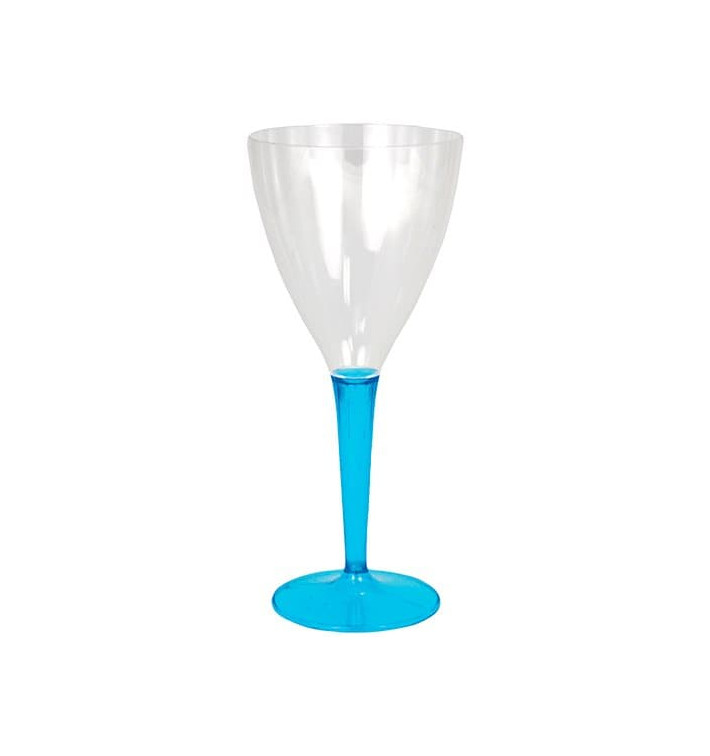 Verre à Vin Plastique Turquoise 130ml (6 Utés)