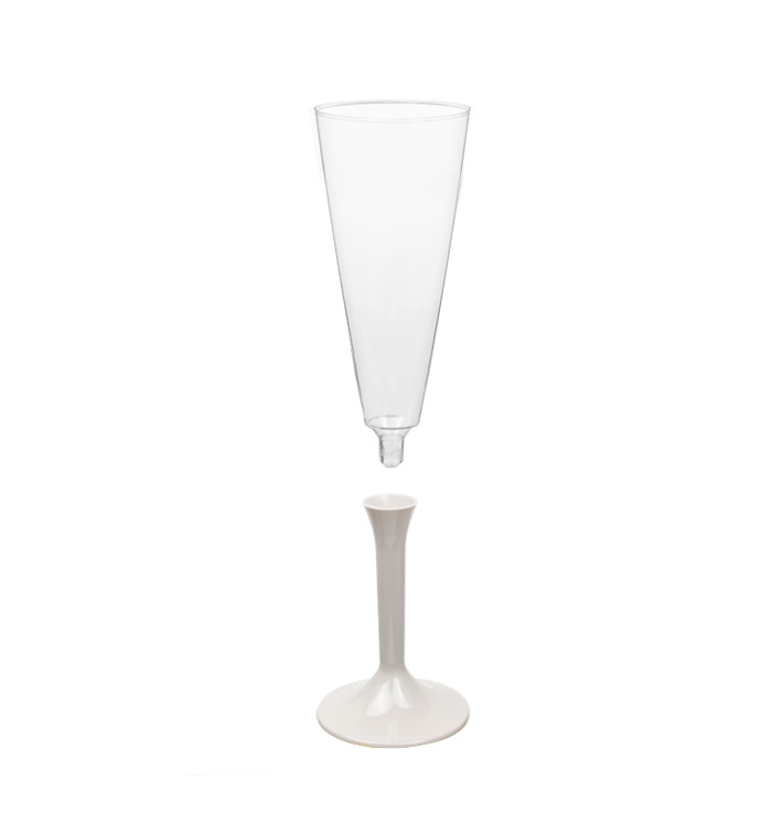 Flûte Champagne Plastique Pied Beige 160ml 2P (20 Utés) Flûte Champagne Plastique Pied Beige 160ml 2P (20 Utés)