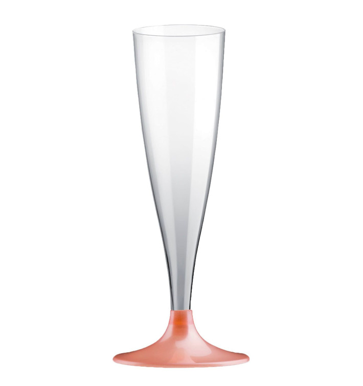 Flûte Champagne Plastique Pied Pêche Perlé 140ml 2P (400 Utés) Flûte Champagne Plastique Pied Pêche Perlé 140ml 2P (400 Utés)