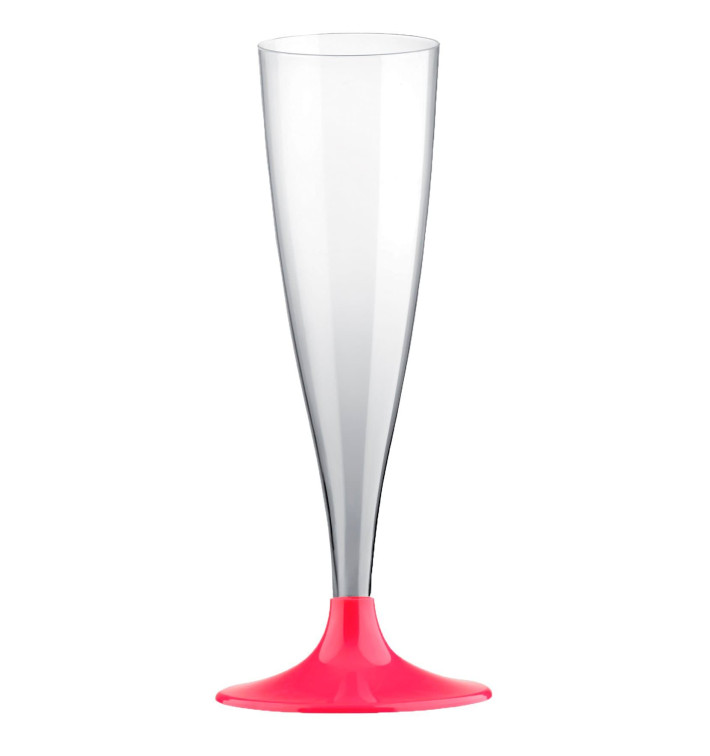 Flûte Champagne Plastique Pied Fuchsia 140ml 2P (400 Utés) Flûte Champagne Plastique Pied Fuchsia 140ml 2P (400 Utés)