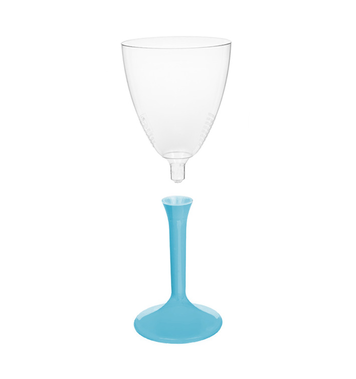 Flûte Plastique Vin Pied Turquoise 180ml (20 Unités) Flûte Plastique Vin Pied Turquoise 180ml (20 Unités)