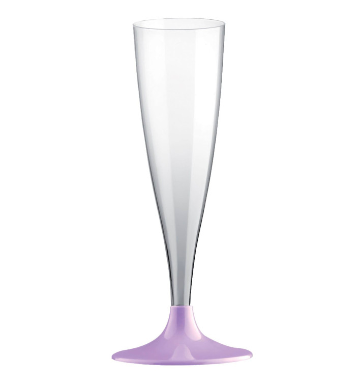 Flûte Champagne Plastique Pied Lilas 140ml 2P (400 Utés) Flûte Champagne Plastique Pied Lilas 140ml 2P (400 Utés)