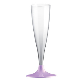 Flûte Champagne Plastique Pied Lilas 140ml 2P (20 Utés)