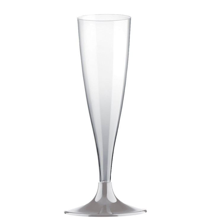 Flûte Champagne Plastique Pied Gris 140ml 2P (400 Utés) Flûte Champagne Plastique Pied Gris 140ml 2P (400 Utés)