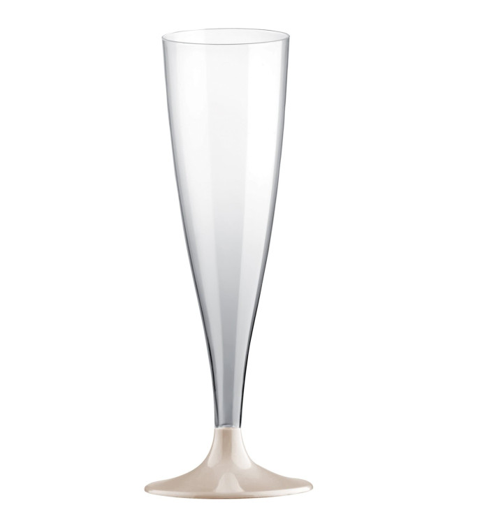 Flûte Champagne Plastique Pied Crème 140ml 2P (400 Utés) Flûte Champagne Plastique Pied Crème 140ml 2P (400 Utés)