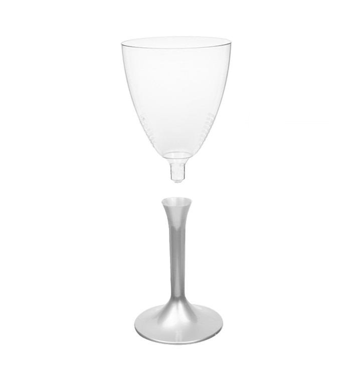 Flûte Plastique Vin Pied Gris 180ml (20 Unités) Flûte Plastique Vin Pied Gris 180ml (20 Unités)