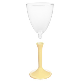 Flûte Plastique Vin Pied Crème 180ml (20 Unités)