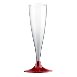 Flûte Champagne Plastique Pied Bordeaux 140ml 2P (400 Utés)
