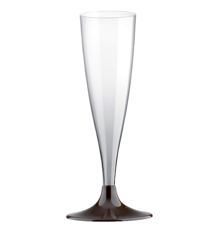 Flûte Champagne Plastique Pied Marron 140ml 2P (400 Utés) Flûte Champagne Plastique Pied Marron 140ml 2P (400 Utés)