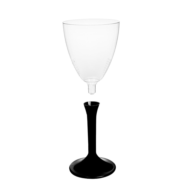 Flûte Plastique Vin Pied Noir 180ml (20 Unités) Flûte Plastique Vin Pied Noir 180ml (20 Unités)