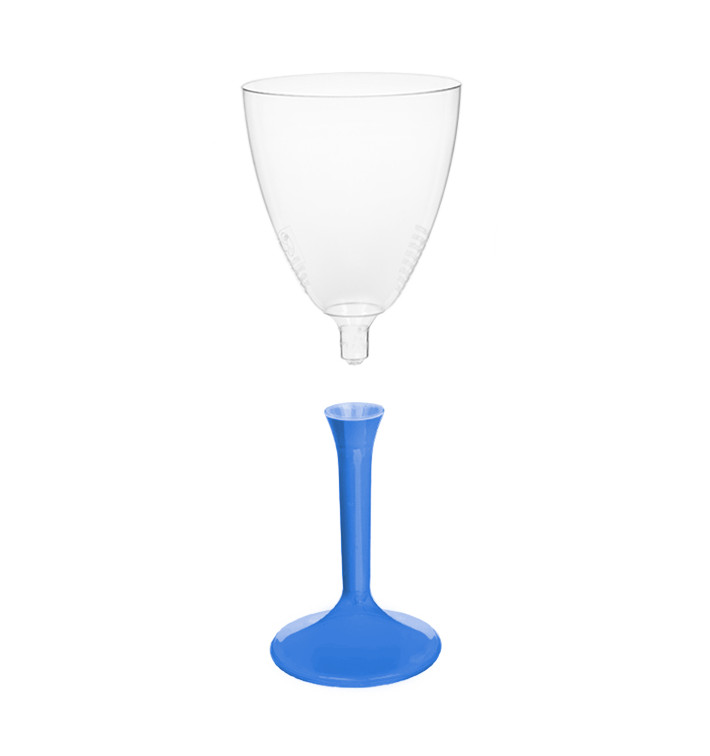 Flûte Plastique Vin Pied Bleu Méditerrannée 180ml (20 Unités) Flûte Plastique Vin Pied Bleu Méditerrannée 180ml (20 Unités)